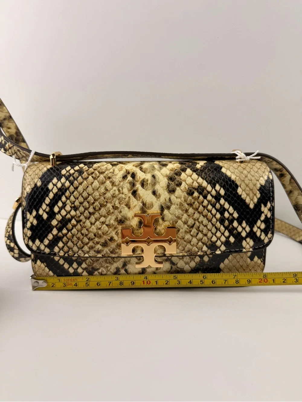 $598 Tory Burch Eleanor Exotic E/W Small Convertible Shoulder Bag